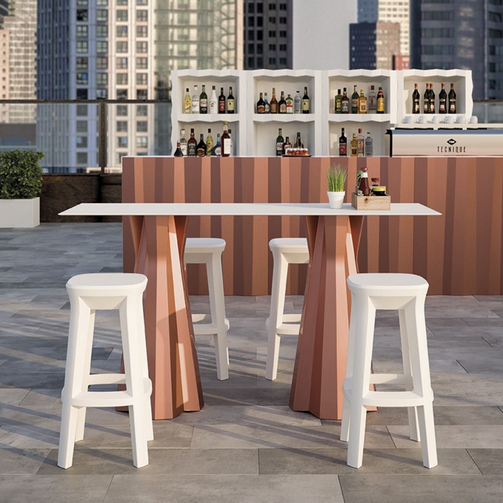 Scaun bar patrat din polietilena Frozen Square Stool - Nuovo Design